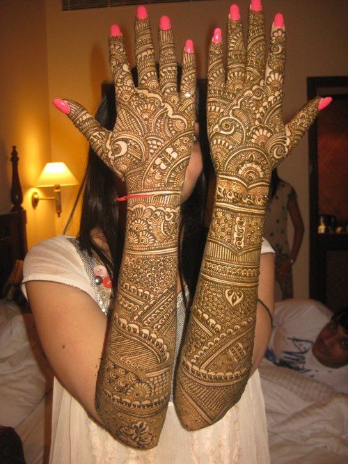 full hand mehndi designs for bride