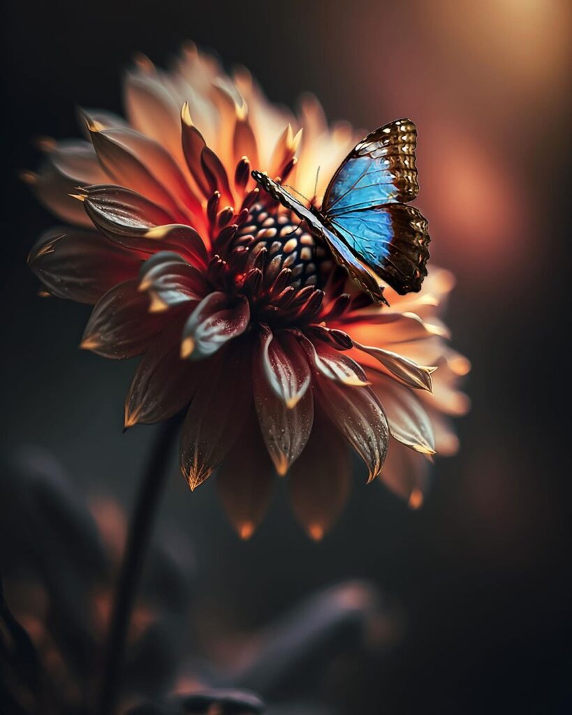 nature whatsapp dp flowers with butterfly