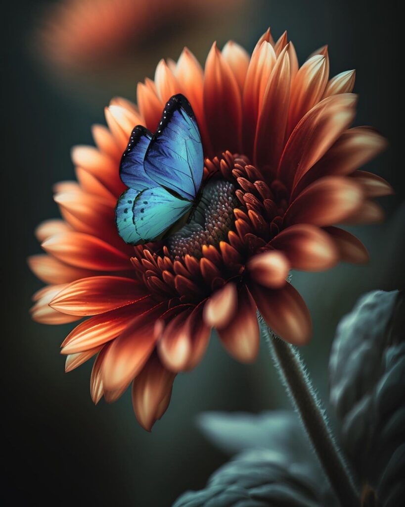 nature whatsapp dp flowers with butterfly