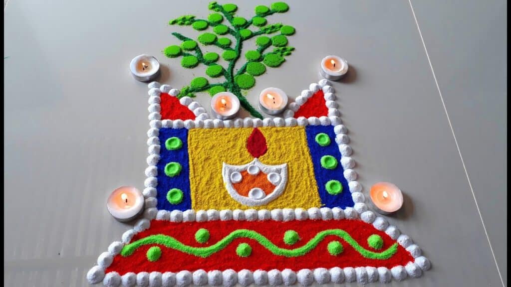 New Tusi vivah rangoli Design