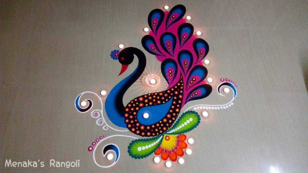 peacock rangoli designs images