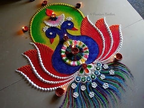 rangoli design of peacock