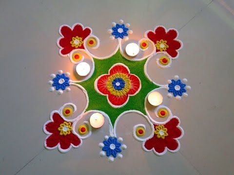 simple tulsi vivah rangoli design