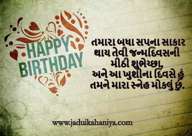 Happy Birthday Wishes in Gujarati